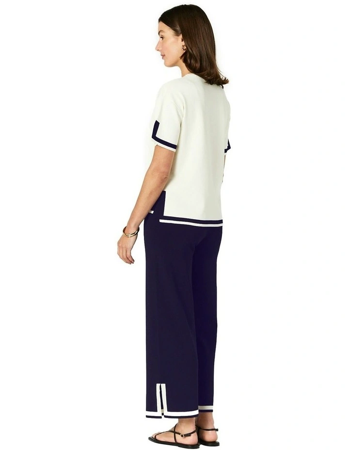 Celene Pant in Navy/Ivory image 2