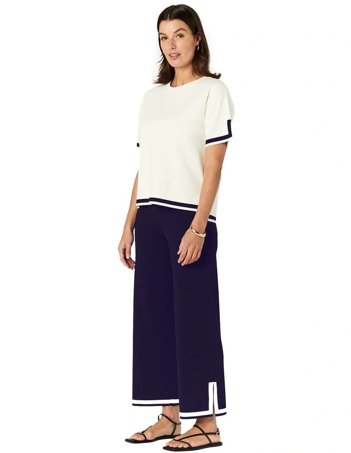 Celene Pant in Navy/Ivory image 3