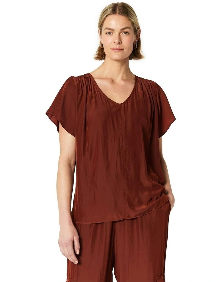 Lottie Top in Brown image 1