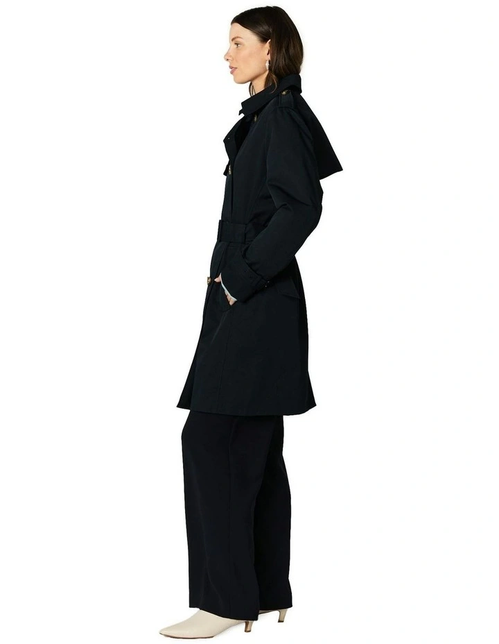 Chelsea Trench Coat in Navy image 3