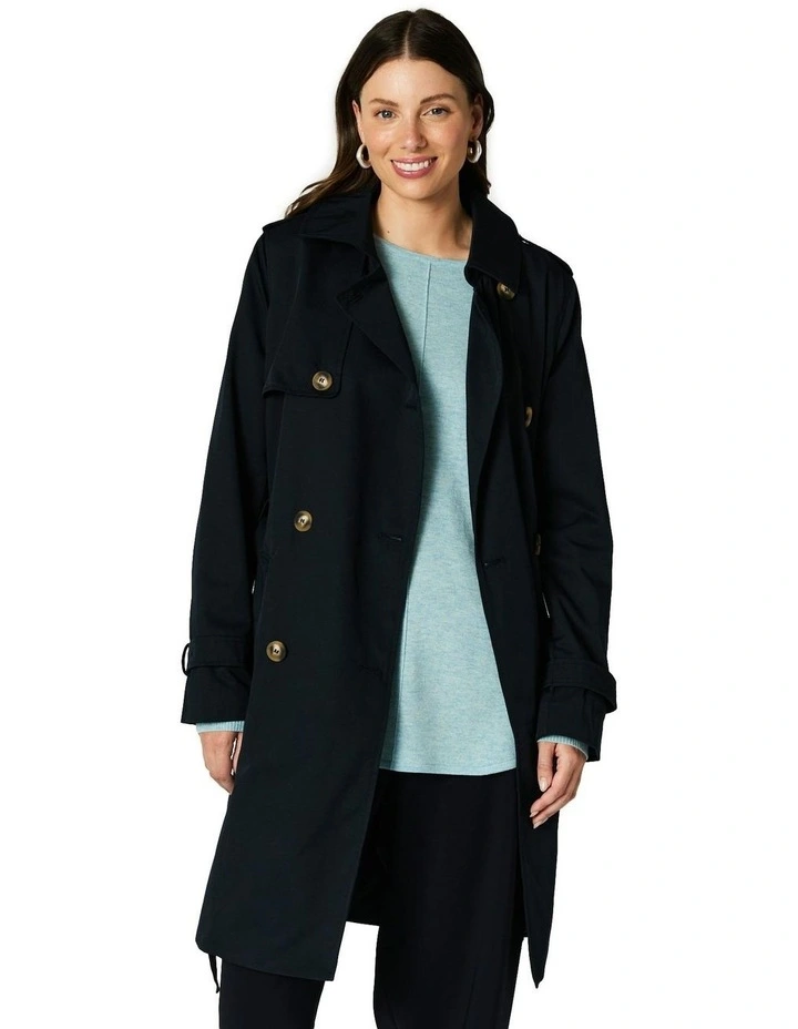 Chelsea Trench Coat in Navy image 4