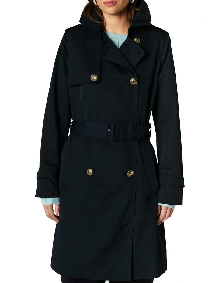 Chelsea Trench Coat in Navy image 6