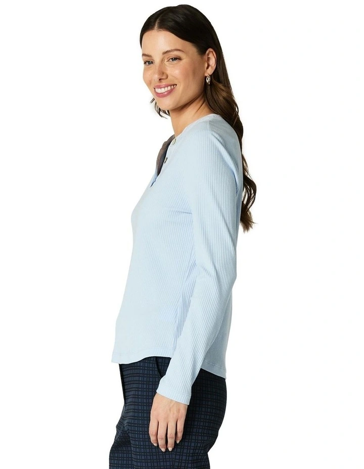 May Rib Top in Sky Blue image 3