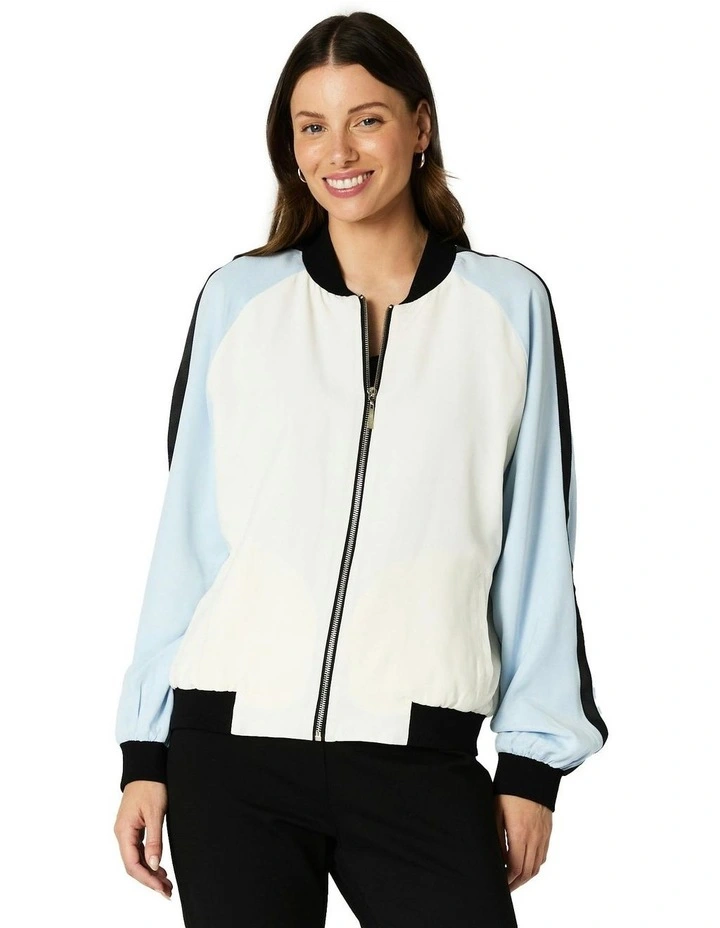 Asher Bomber Jacket in Pale Blue image 1