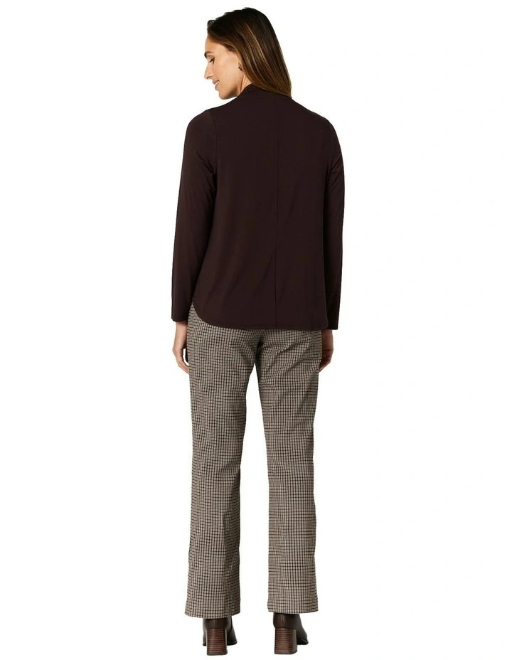 Alison Funnel Neck Top in Chocolate image 2