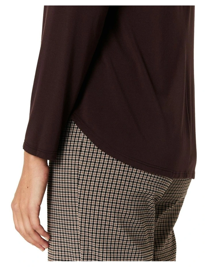 Alison Funnel Neck Top in Chocolate image 5