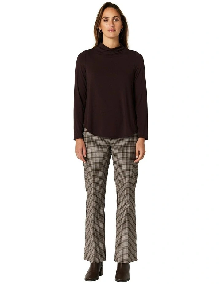 Alison Funnel Neck Top in Chocolate image 6