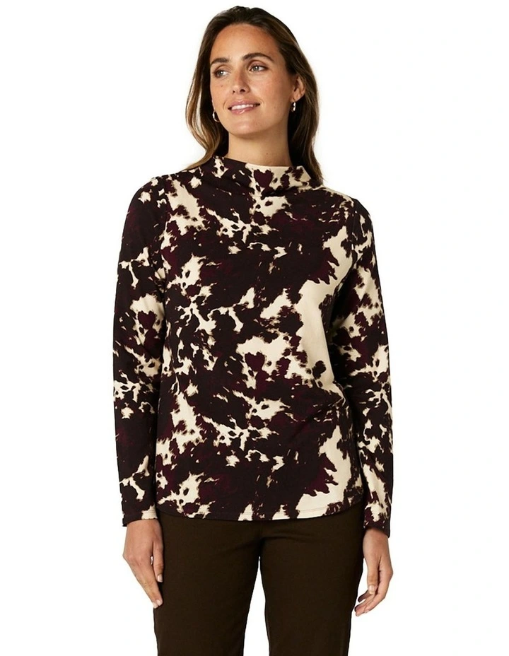 Alison Funnel Neck Top in Assorted image 1