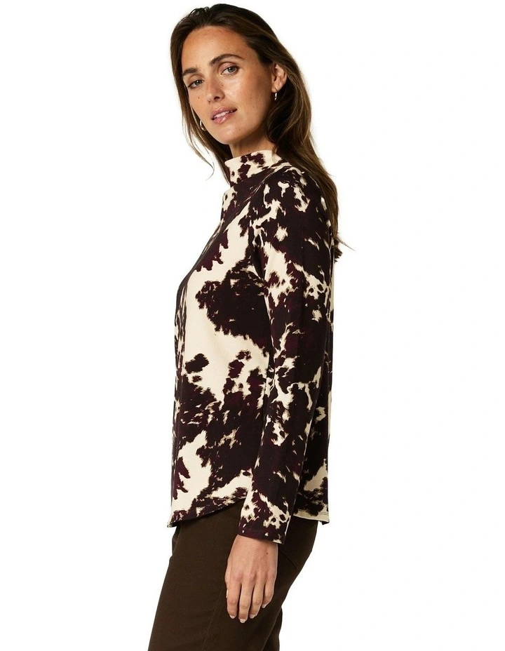 Alison Funnel Neck Top in Assorted image 3