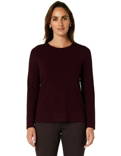 Charlie Crew Top in Wine