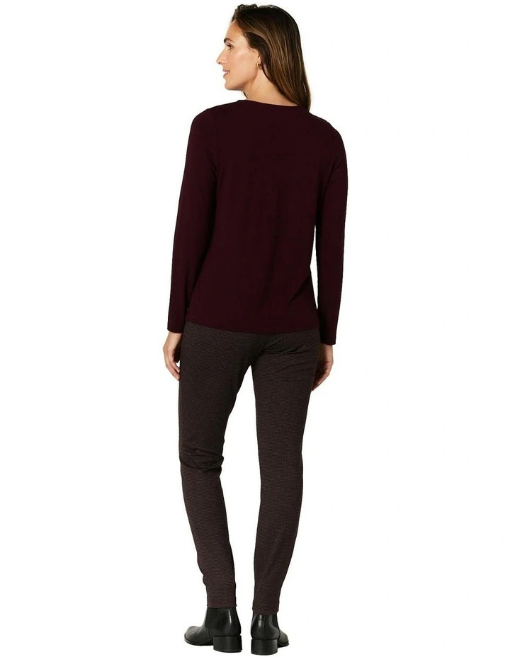 Charlie Crew Top in Wine image 2