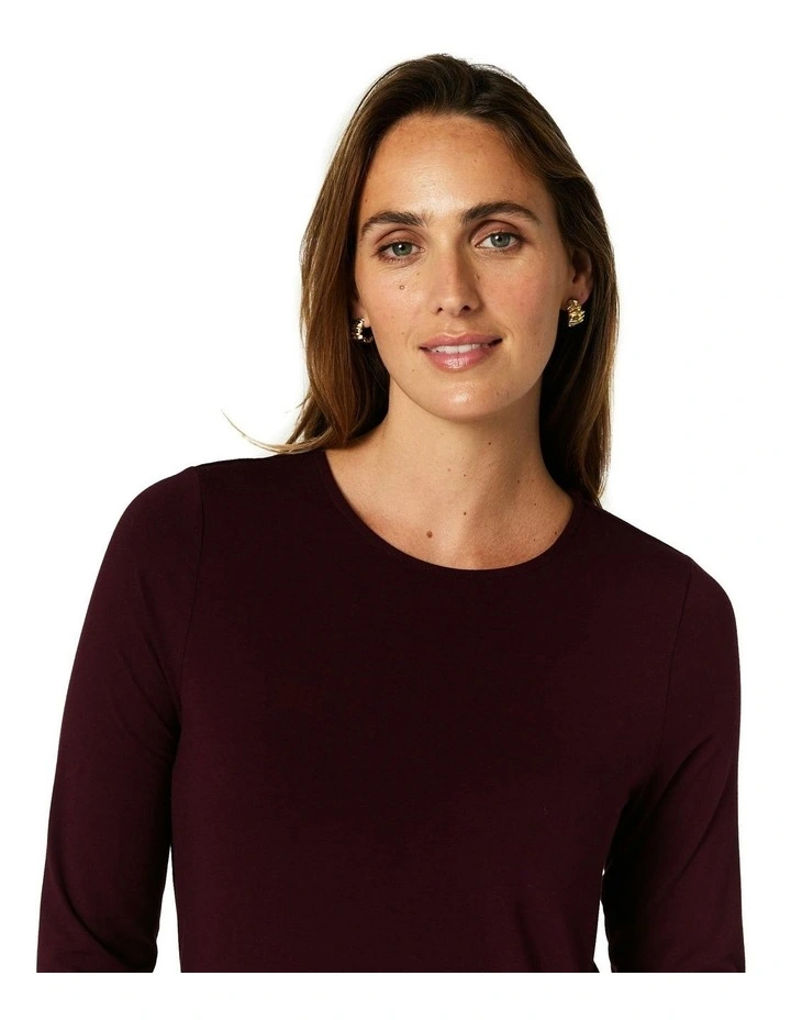 Charlie Crew Top in Wine image 4