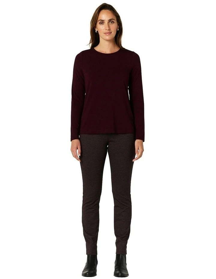 Charlie Crew Top in Wine image 5