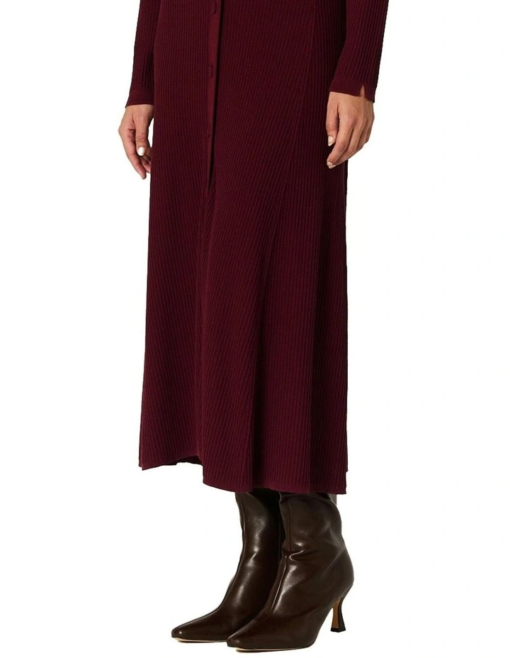 Everleigh Rib Knit Dress in Burgundy image 5