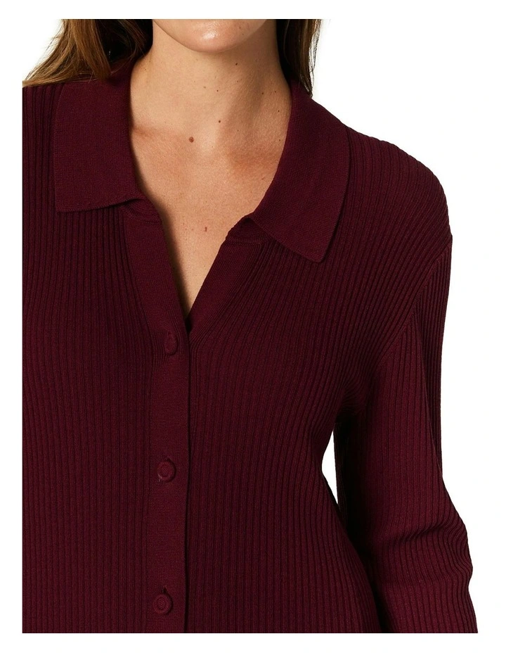 Everleigh Rib Knit Dress in Burgundy image 7