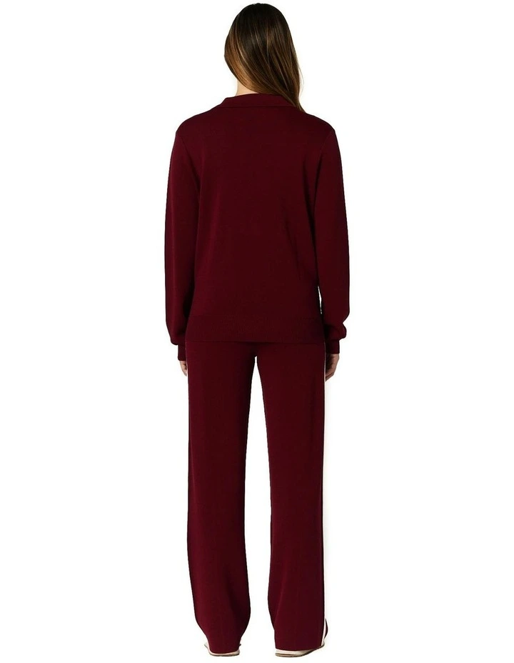 Juniper Zip Cardigan in Wine image 2