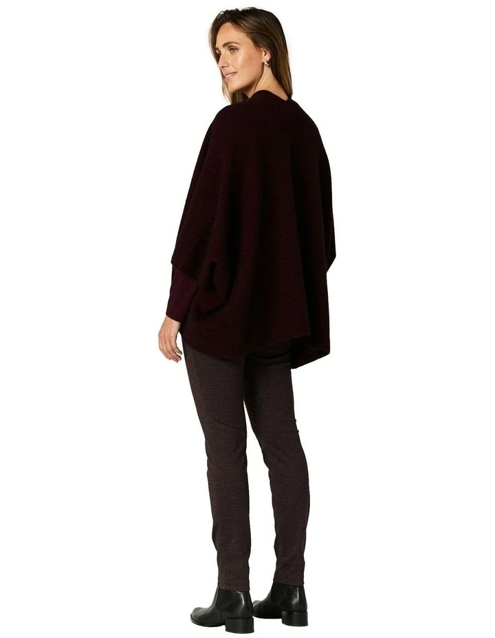 Longline Wrap in Wine image 2