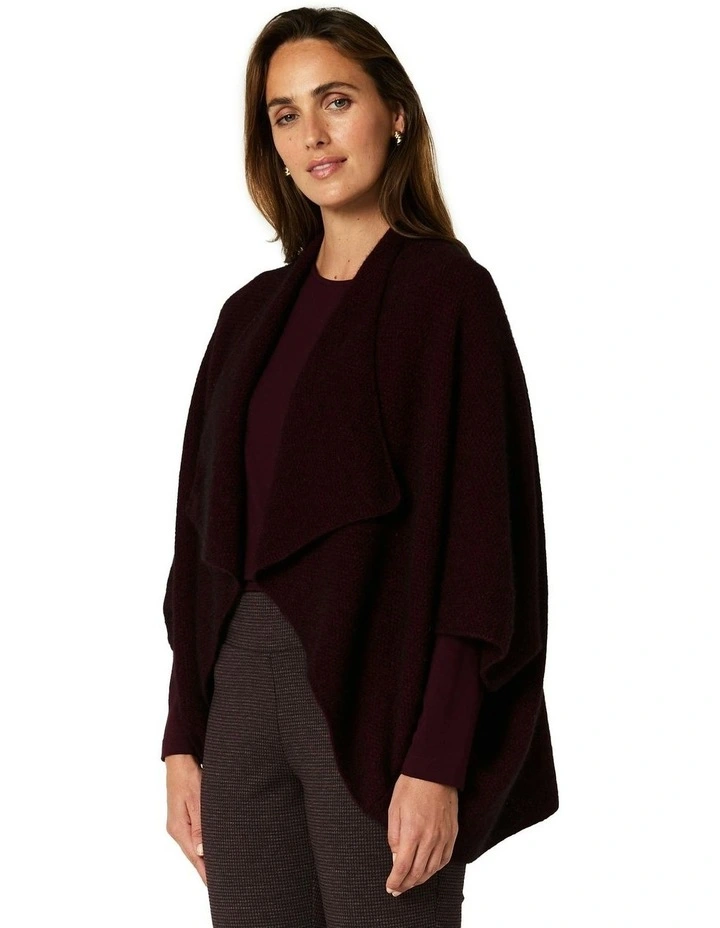 Longline Wrap in Wine image 3