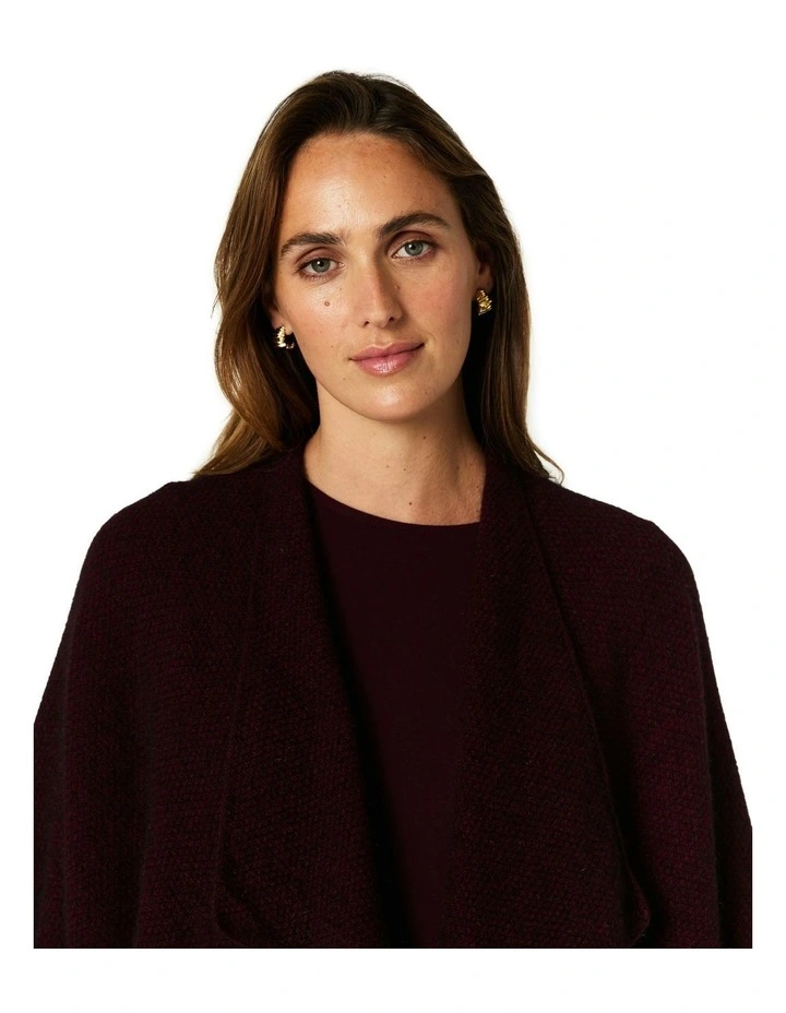 Longline Wrap in Wine image 4