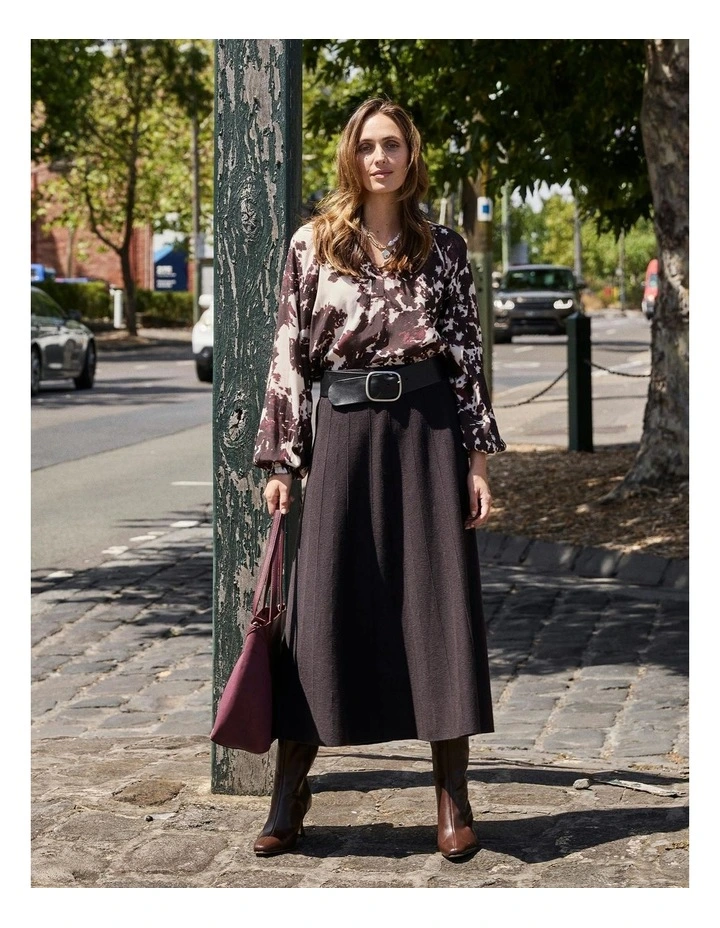 Myra Knit Skirt in Chocolate image 7