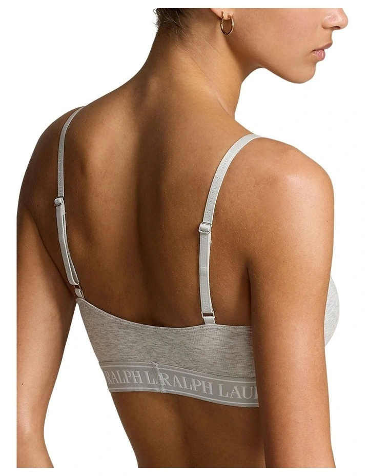 Unlined Scoop Bralette in Heather Grey image 2