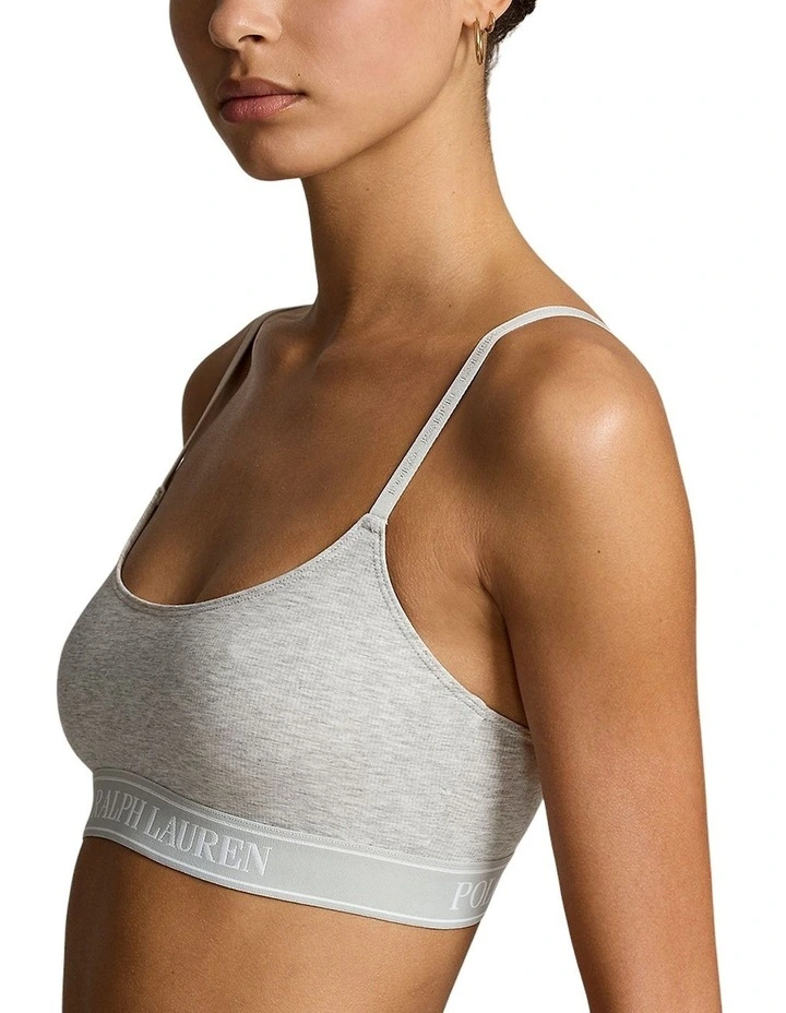 Unlined Scoop Bralette in Heather Grey image 3