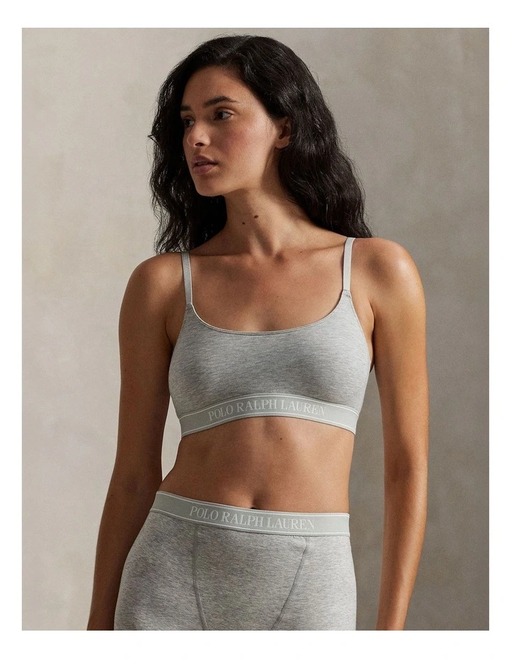 Unlined Scoop Bralette in Heather Grey image 4
