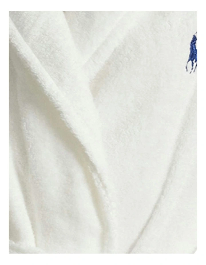 Polo Bear Short Woven Cotton Terry Robe in Tuxedo Bear image 6