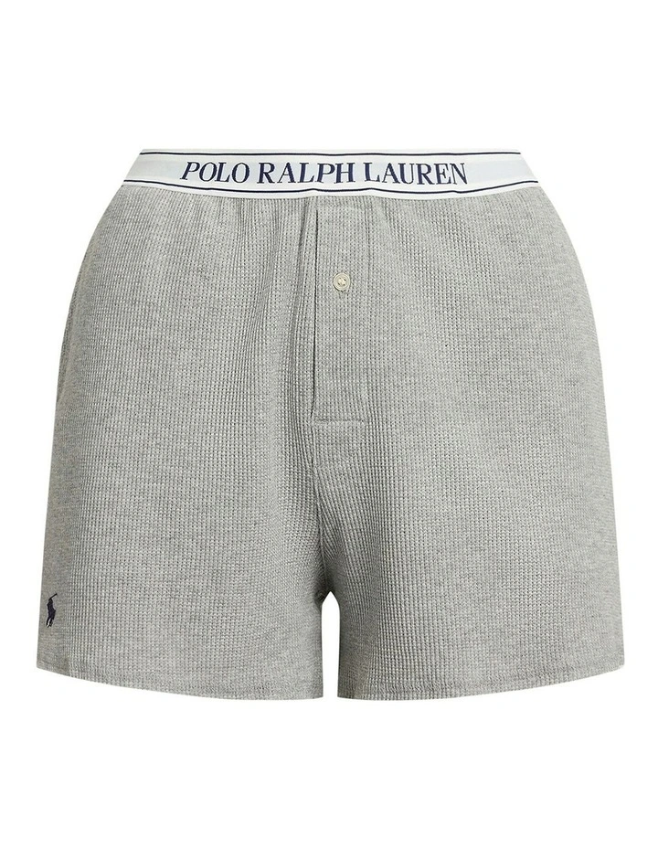 Club Waffle Cotton Boxer Short in Heather Grey image 5