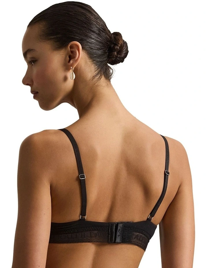 Love Collection Unpadded Triangle Lace Bralette in Onyx image 2