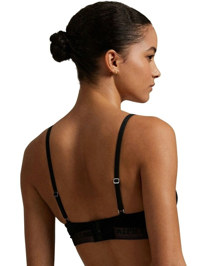 Love Collection Unpadded Triangle Lace Bralette in Onyx image 2