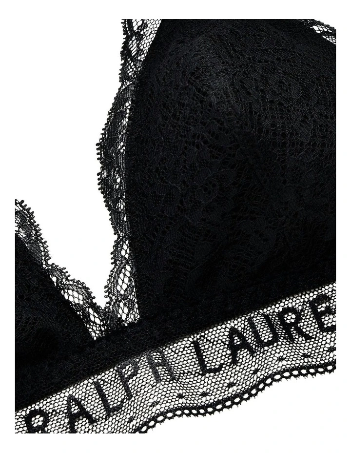 Love Collection Unpadded Triangle Lace Bralette in Onyx image 6