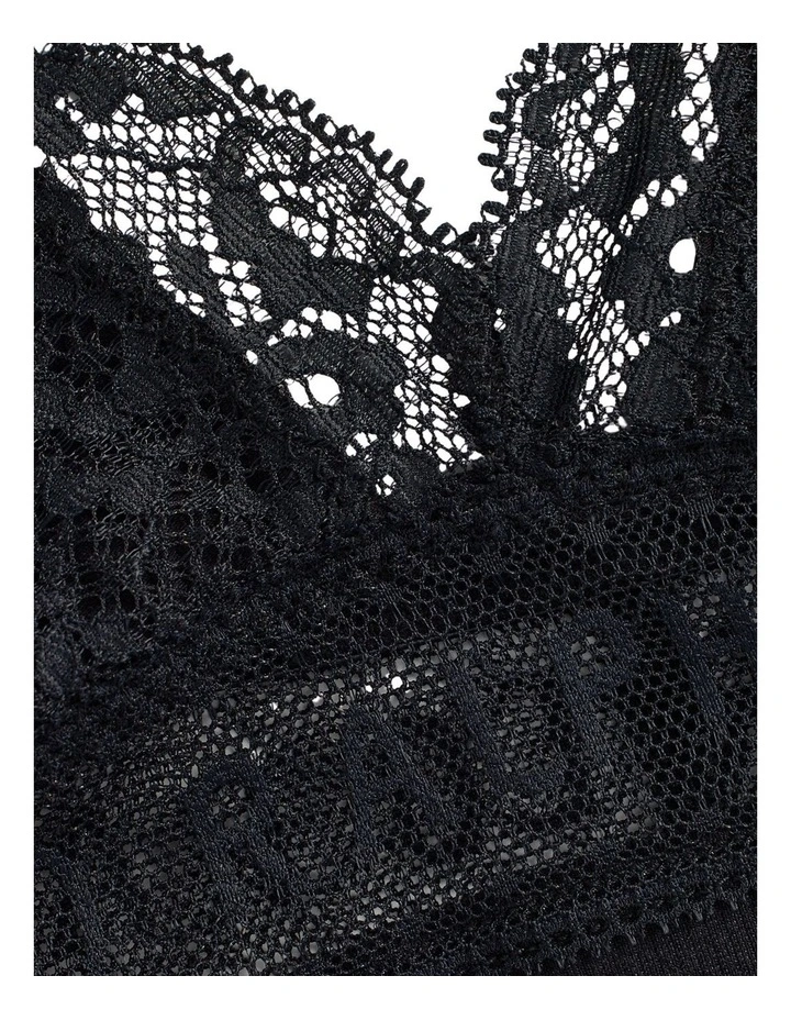 Love Collection Ribbed Cotton Blend Triangle Bodysuit in Onyx image 6