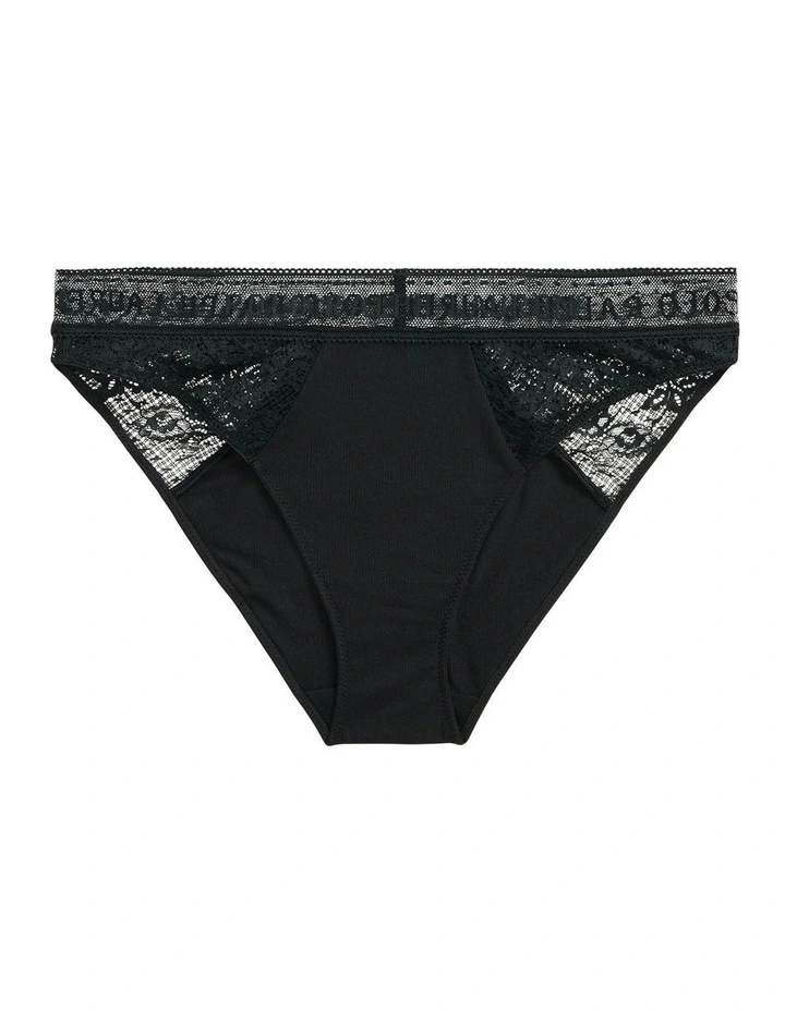 Love Collection Cotton & Lace Bikini Brief in Onyx image 5