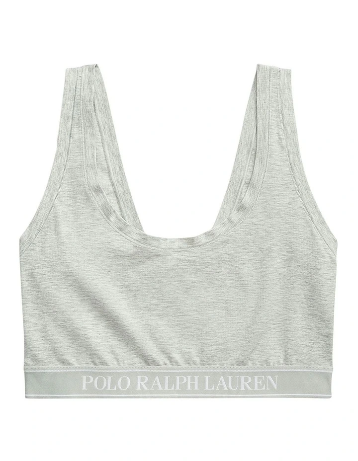Polo Essentials Cotton Blend Cropped Tank Top Bra in Heather Grey image 5