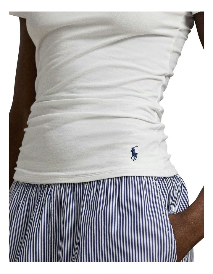 Club Cotton Short Sleeve Crew Neck Sleep T-Shirt in White Cloud image 4