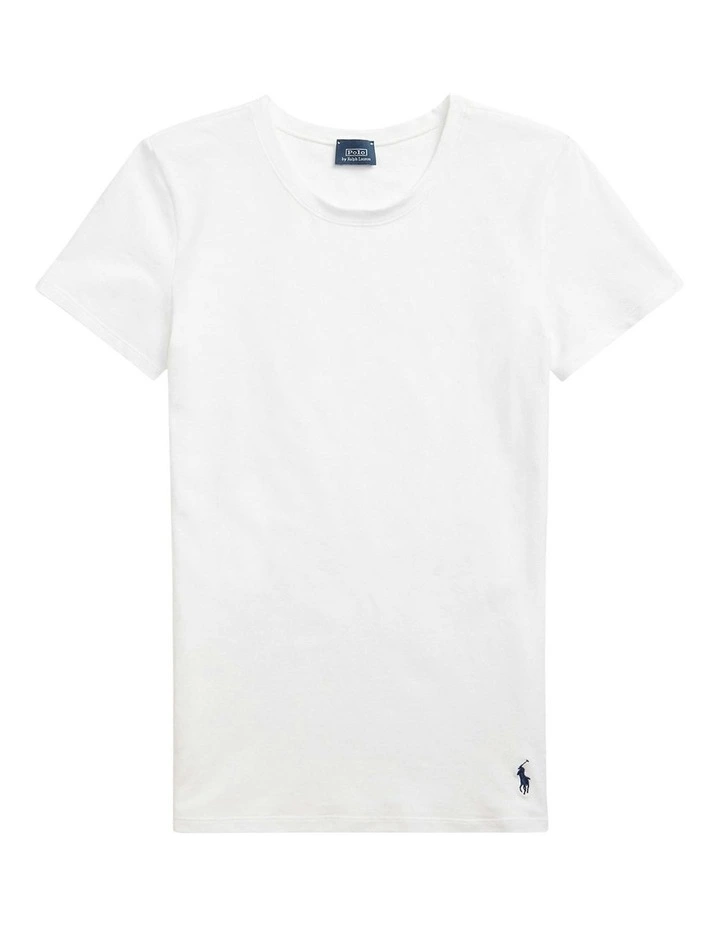 Club Cotton Short Sleeve Crew Neck Sleep T-Shirt in White Cloud image 5