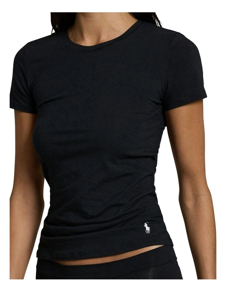 Club Cotton Short Sleeve Crew Neck Sleep T-Shirt in Onyx image 4