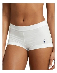 Club Cotton Stretch Shorty Underwear in White Cloud