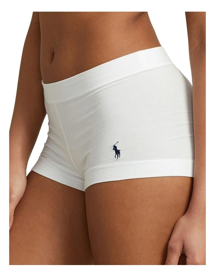 Club Cotton Stretch Shorty Underwear in White Cloud image 3
