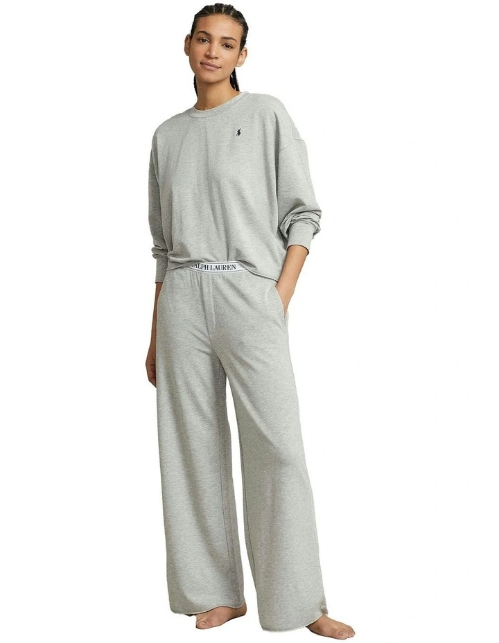 Club Terry Long Sleeve Cotton Jersey Pyjama Set in Heather Grey image 3