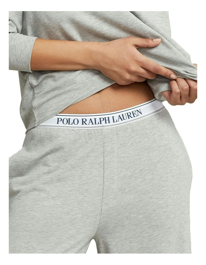 Club Terry Long Sleeve Cotton Jersey Pyjama Set in Heather Grey image 4