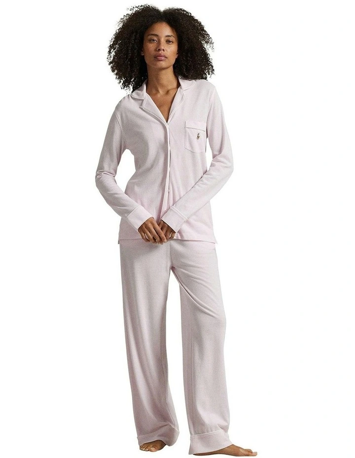 Madison Knit Oxford Modal & Cotton Pyjama Set in Pink Lady image 1