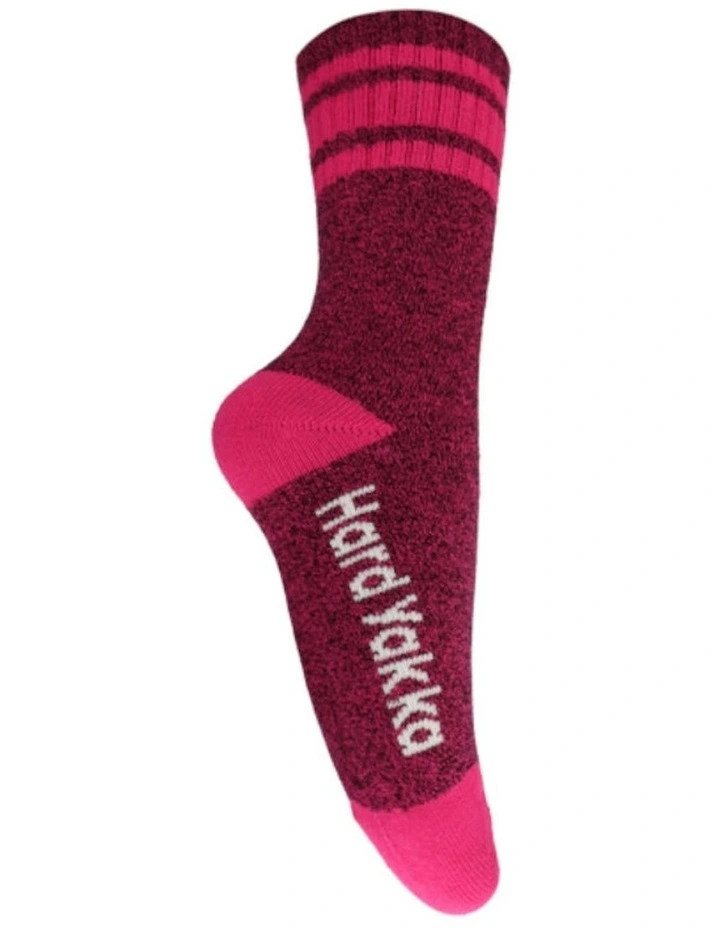 3 Pairs X Bamboo Work Socks in Pink Marle image 4