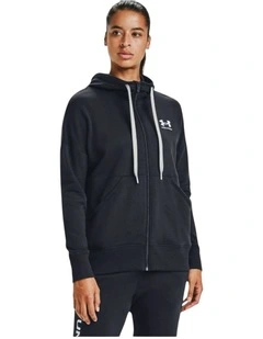 Rival Fleece Full Zip Hoodie in Black