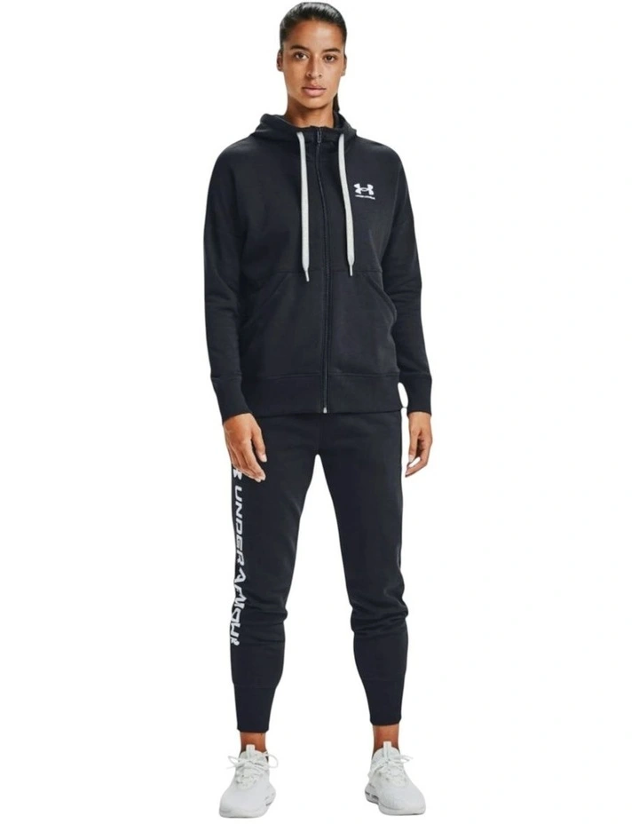 Rival Fleece Full Zip Hoodie in Black image 3