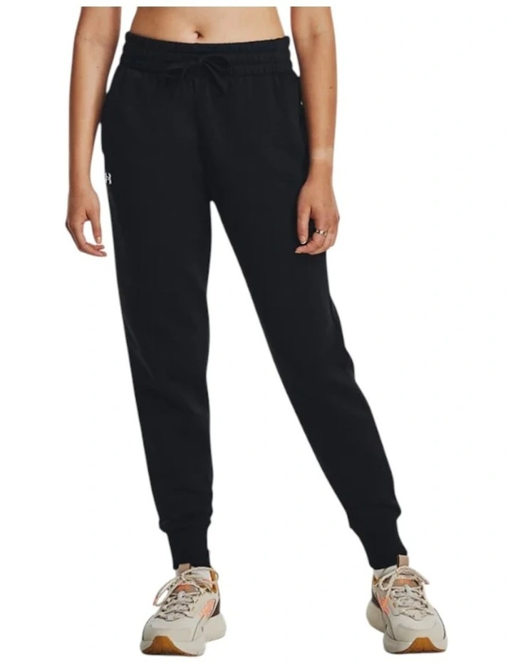 Rival Fleece Joggers Trackies in Black image 1