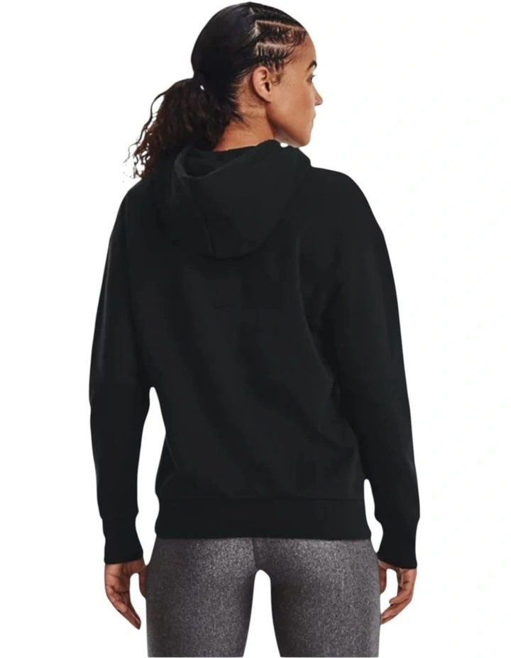 Essential Fleece Hoodie in Black image 2
