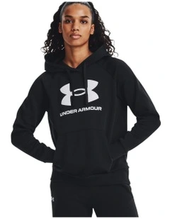 Rival Fleece Big Logo Hoodie in Black