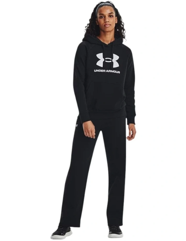 Rival Fleece Big Logo Hoodie in Black image 3